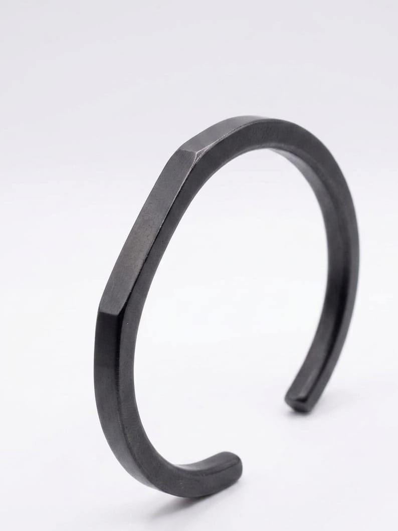 Matte Black Open Cuff Bracelet